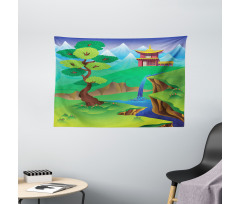 Cartoon Chinese Forest Wide Tapestry