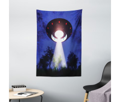 Night Scenery with Aliens Space Tapestry