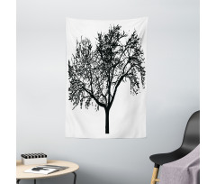 Bare Branches Silhouette Art Tapestry