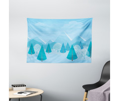 Christmas Pines Alps Wide Tapestry
