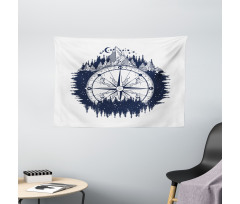 Compass Night Forest Wide Tapestry