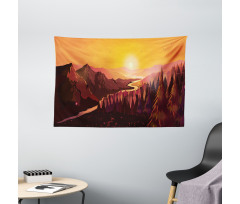 Forest Idyllic Morning Wide Tapestry