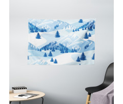 Snowy Fir Forest Wide Tapestry