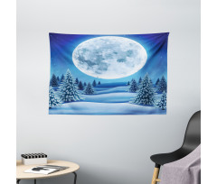 Snowy Hills Pattern Wide Tapestry