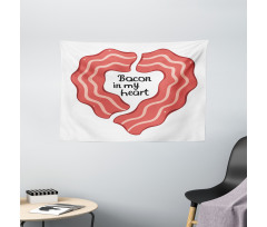 Yummy Bacon in My Heart Wide Tapestry