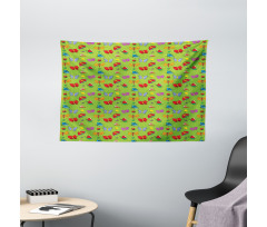 Colorful Bugs Insects Wide Tapestry