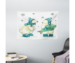 Friends Fish Xmas Wide Tapestry