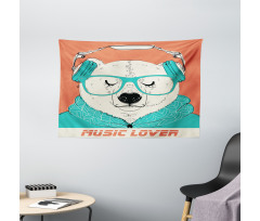 Music Lover Animal Wide Tapestry