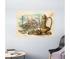 Teapot Sweets Turkish Wide Tapestry