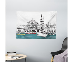 Coastal Town Harbor Wide Tapestry