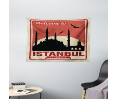 Welcome Greeting Art Wide Tapestry