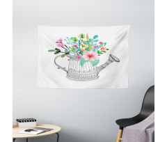 Doodle Watering Can Wide Tapestry