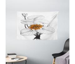 Water Lily Wide Tapestry