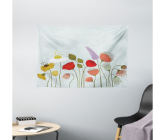 Daisy and Peony Pattern Wide Tapestry