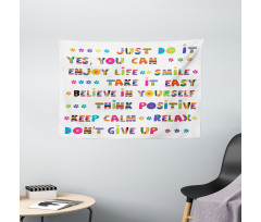Motivational Slogans Wide Tapestry