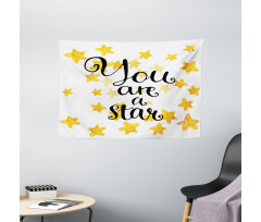 Watercolor Stars Modern Wide Tapestry