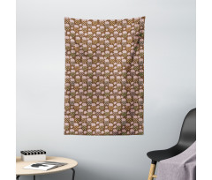 Colorful Hearty Droplets Tapestry