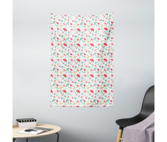 Colorful Umbrellas Dots Tapestry