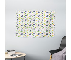 Cheerful Safari Daisies Wide Tapestry