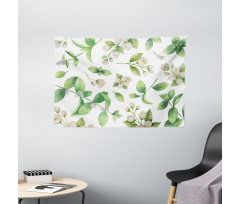 Springtime Floral Buds Wide Tapestry