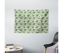Exotic Flowers Branches Wide Tapestry