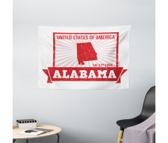Grungy Theme State Map Wide Tapestry