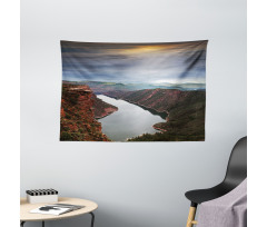 Mountain River Scenery Wide Tapestry