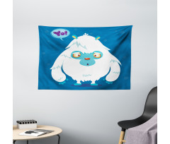 Goofy Cartoon Monster Wide Tapestry