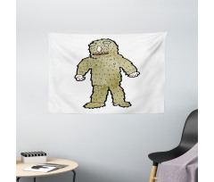 Quirky Grungy Bigfoot Wide Tapestry