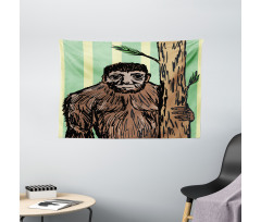 Mysterious Yeti Sketch Wide Tapestry