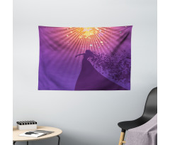 Opera Singer Musical Notes Wide Tapestry