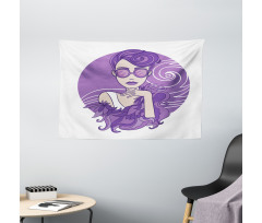 Glam Lady Grunge Hair Wide Tapestry