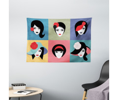 Pop Art Portraits Wide Tapestry