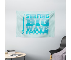 Surfing Big Wave Miami Wide Tapestry
