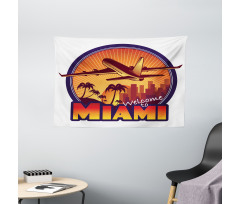 Welcome Miami Graphic Wide Tapestry