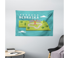 Map of Nebraska State Wide Tapestry