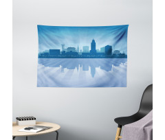 Lincoln City Skyline Wide Tapestry