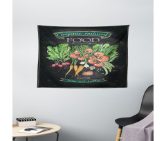 Chalkboard Organic Food Wide Tapestry