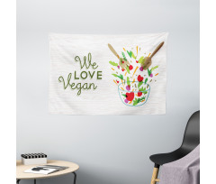 We Love Vegan Food Salad Wide Tapestry