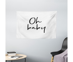 Modern Brush Message Wide Tapestry