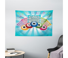 Colorful Cards Balls Wide Tapestry