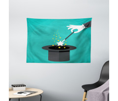 Magician Spell Black Hat Wide Tapestry