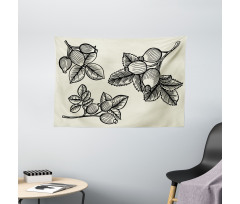 Rosa Canina Sketch Wide Tapestry