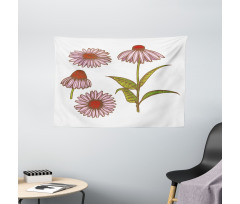 Coneflower Herbs Wide Tapestry