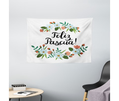 Feliz Pascua Easter Wide Tapestry