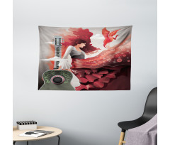 Flamenco Dancer Lady Wide Tapestry
