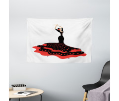 Flamenco Woman Folkloric Wide Tapestry