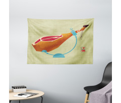 Dry-Cured Spanish Ham Wide Tapestry