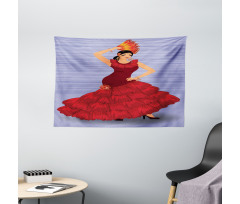 Dance Pose Spanish Lady Wide Tapestry
