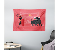 Matador Bull Arena Wide Tapestry